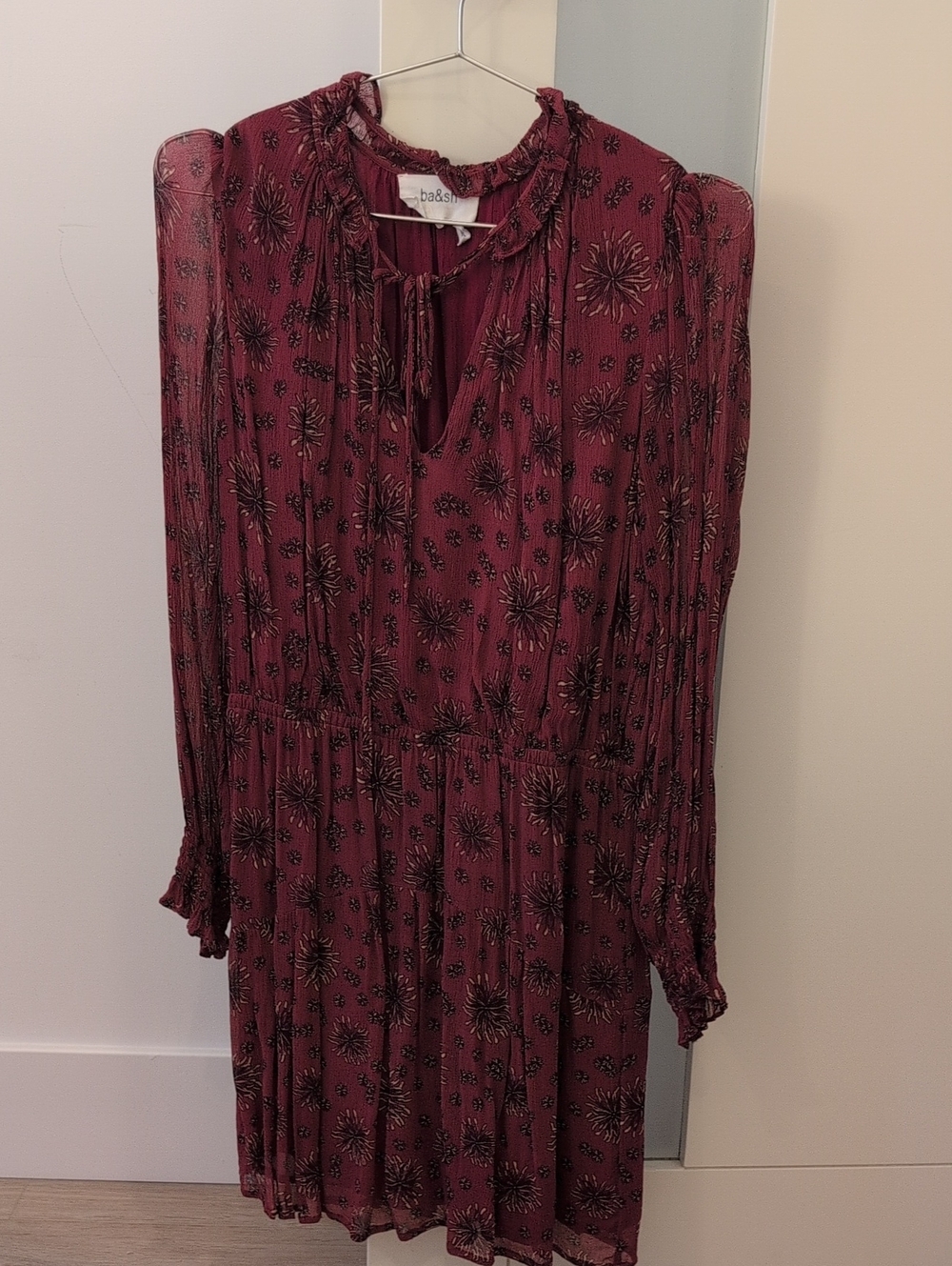 ba&sh Burgundy Dress, Sz S